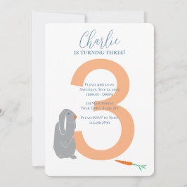 Convite personalizado para coelhinhos modernos de 