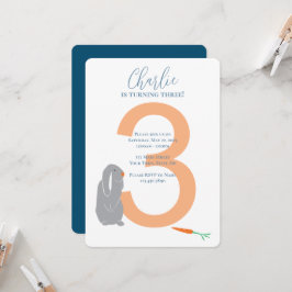 Convite personalizado para coelhinhos modernos de