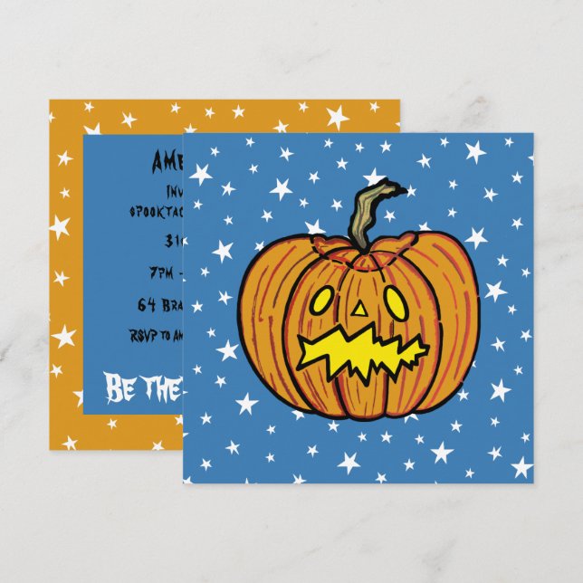Convite Personalizado para Festa de Abóbora (Frente/Verso)