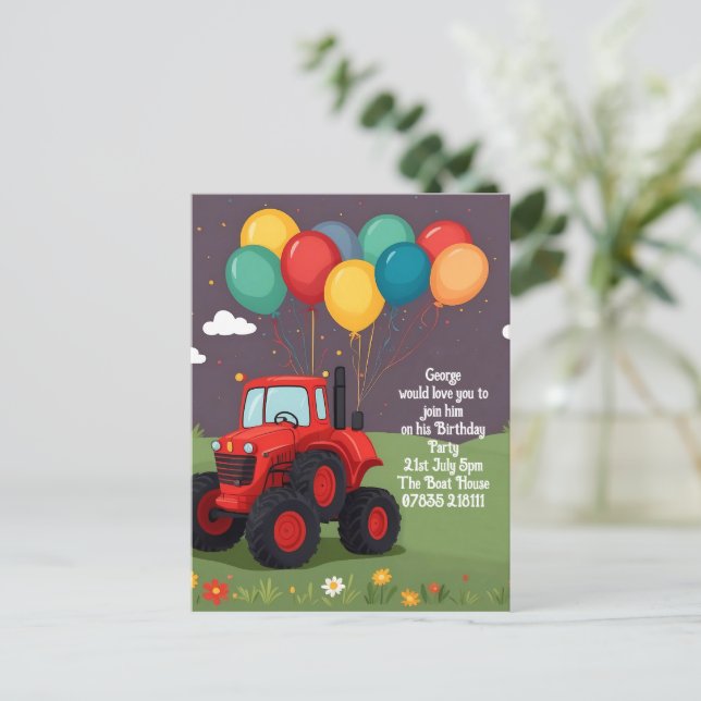 Convite Personalizado para Festa de Aniversário . (Em pé/Frente)