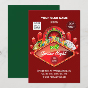 convite personalizado para festa de cassino do clu