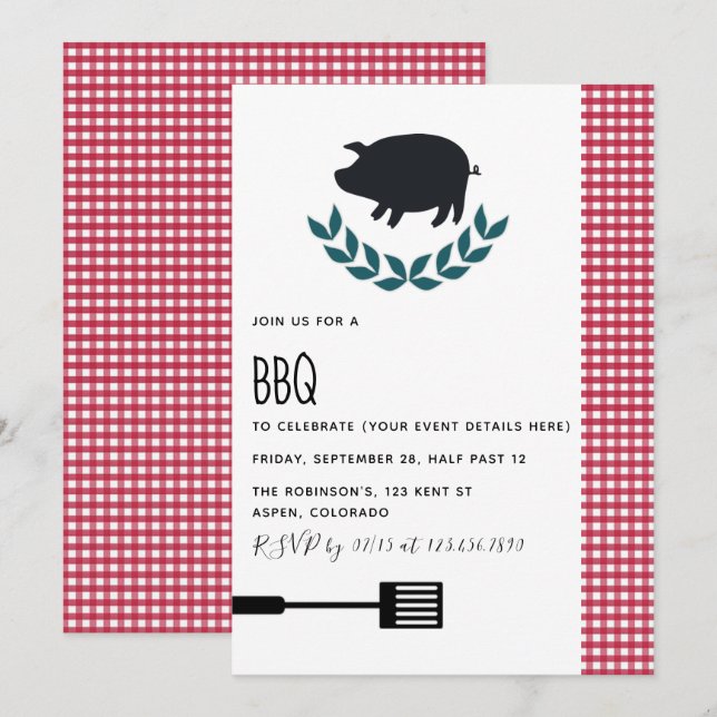 Convite personalizado para festa de churrasco (Frente/Verso)