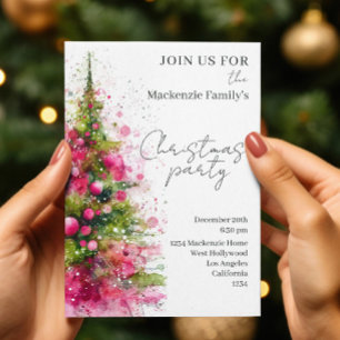Convite Personalizado para Festa de Natal com Árvo