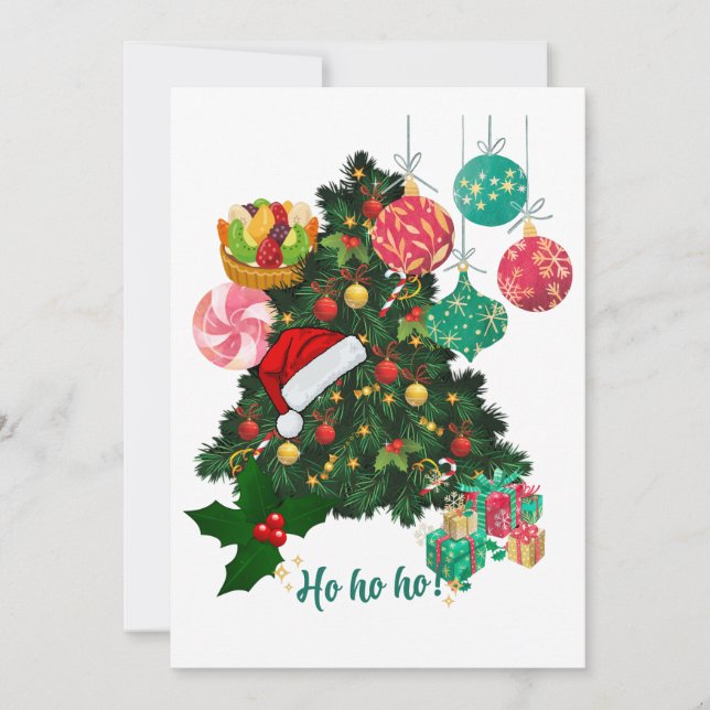 Convite Personalizado para Festa de Natal Festiva  (Frente)