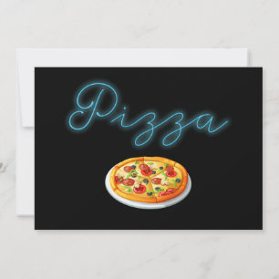 Convite personalizado para festa de pizza com bril