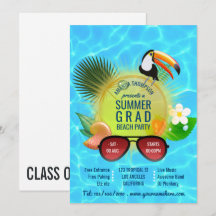 Convite personalizado para Festa de Praia de Verão