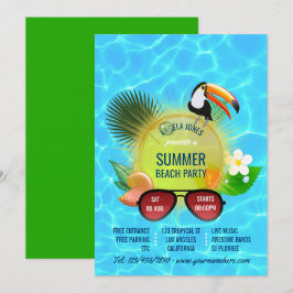 Convite personalizado para festa de verão na praia