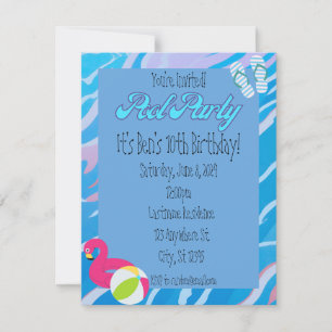 Convite Personalizado para Festa na Piscina