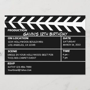 Convite Personalizado para Hollywood da Fame