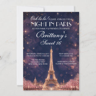 Convite Personalizado para Noite de Ouro em Paris