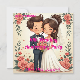 Convite personalizado para o 10º aniversário de ca