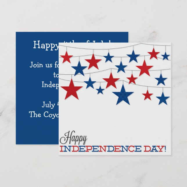 Convite Personalizado para o Dia da Independência  (Frente/Verso)