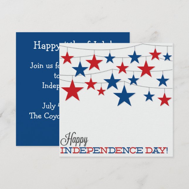 Convite Personalizado para o Dia da Independência  (Frente/Verso)