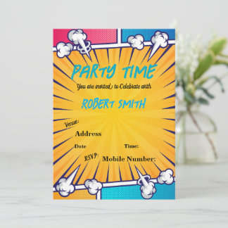 Convite Personalizado Reto Pop Art