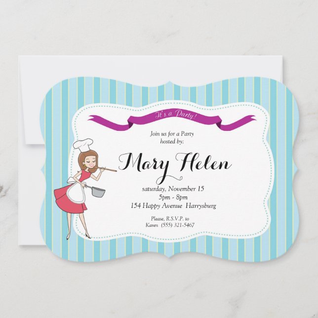 Convite personalizado retro do partido de comensal (Frente)