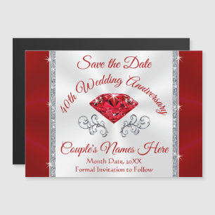 Convite Personalizar Imãs salves a data de 40 anos