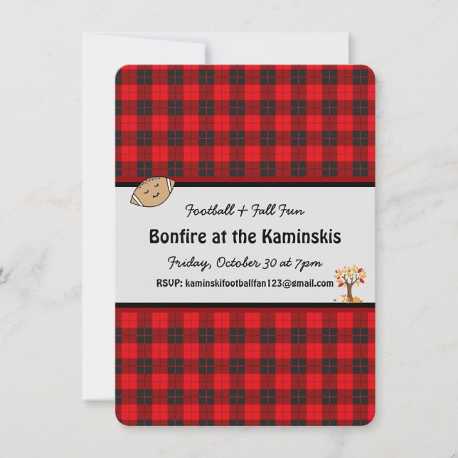 Convite Personalizável Bonfire De Fall Fall De Fut (Frente)