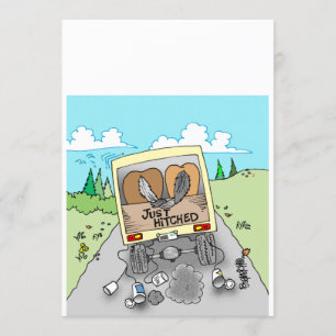 Convite personalizável de casamento de desenhos a