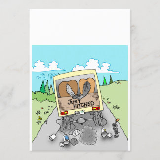 Convite personalizável de casamento de desenhos an