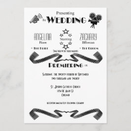 Convite personalizável de casamento de filmes mode