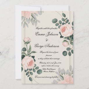 Convite Personalizável De Casamento Floral Elegant