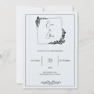 Convite personalizável de casamento "Novembro Eleg
