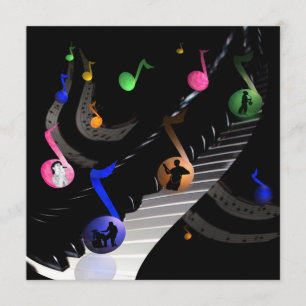 Convite Personalizável de Música de Festa de ani