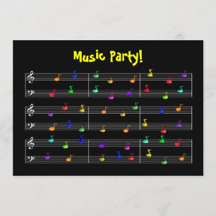 Convite Personalizável de Música de Festa de anive