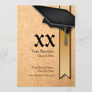 Convite Personalizável de Reunião de Classe Preta 