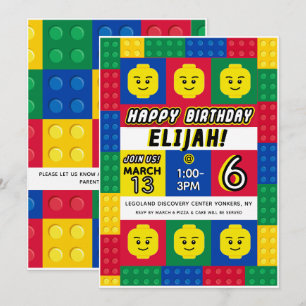 Convite Personalizável do Homem de Bloco Construto