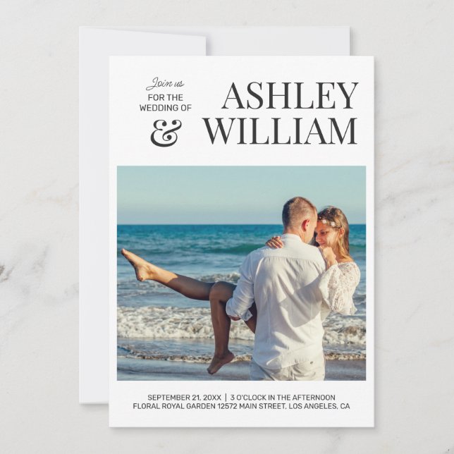 Convite personalizável para casamento de fotos (Frente)