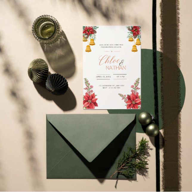Convite personalizável para casamento de Natal (Criador carregado)
