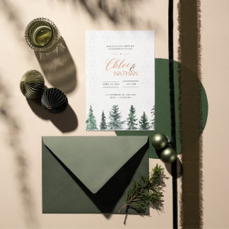 Convite personalizável para casamento de Natal