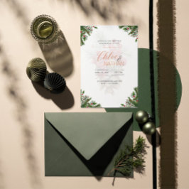 Convite personalizável para casamento de Natal