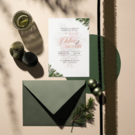Convite personalizável para casamento de Natal