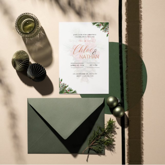 Convite personalizável para casamento de Natal (Criador carregado)