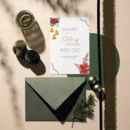 Convite personalizável para casamento de Natal