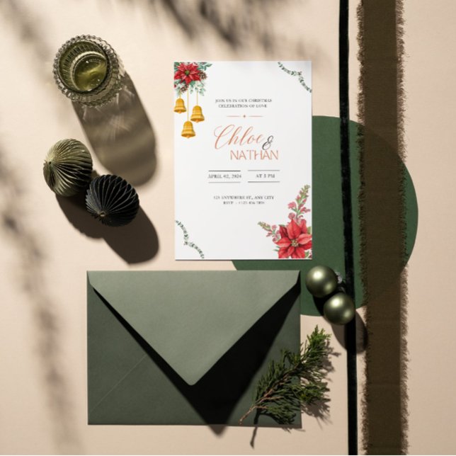 Convite personalizável para casamento de Natal (Criador carregado)
