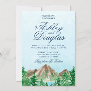 Convite Personalizável para Casamento em Lago Mon