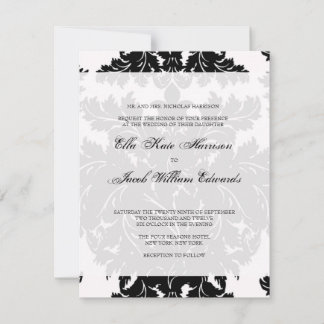 Convite Personalizável para Casamento tema damasco