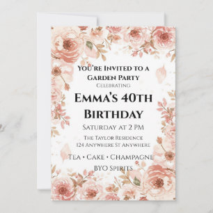 Convite Personalizável para Festa no Jardim Floral
