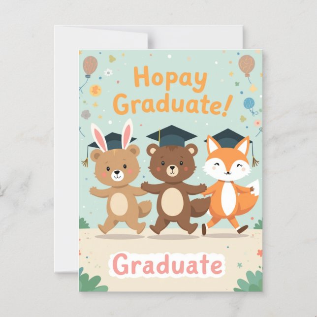 Convite Personalized Kids Graduation Card (Frente)