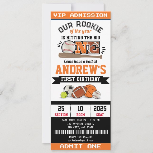 Convite Pessoal All Star Sport Primeiro Aniversári (Frente)