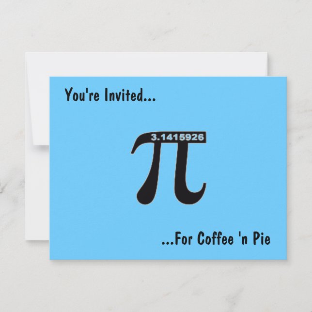 Convite Pi Day Para Café E Pi ~ Personalizar (Frente)