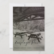 Convite Picnic preto e branco