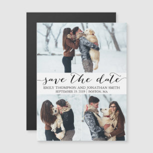 Convite Picture Wedding Save The Date Magnet, Três Fotos
