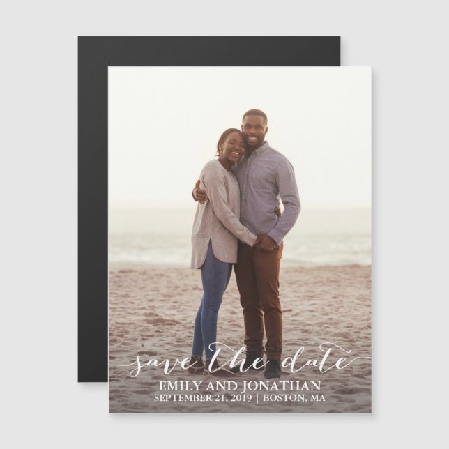 Convite Picture Wedding Save The Date Magnets, Uma Foto (Frente/Verso)