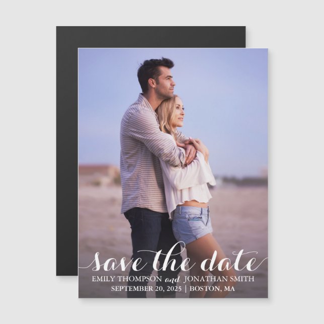 Convite Picture Wedding Save The Date Magnets, Uma Foto (Frente/Verso)