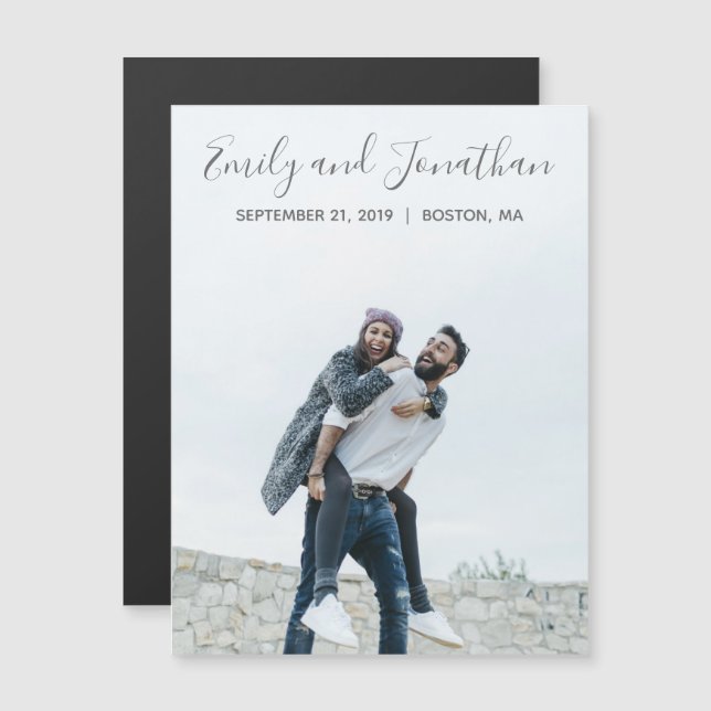 Convite Picture Wedding Save The Date Magnets, Vertical (Frente/Verso)