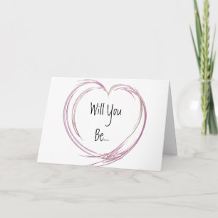 Convite Pink Abstract Heart Be My Bridesmaid